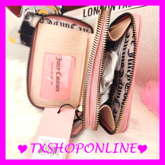 💗🌺{Juicy Couture} Dusty Blush Pink Breaking The Rules Double Medium Zip Wallet - Picture 4 of 8
